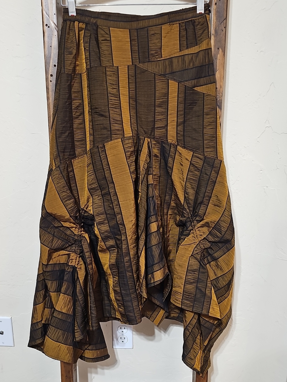 Hanna For La Journee Asymmetrical Patchwork Midi Skirt